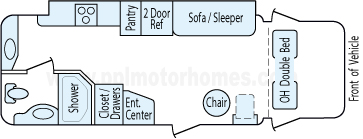 25' 2010 Winnebago Navion Itasca w/Slide - Bunk House Floorplan