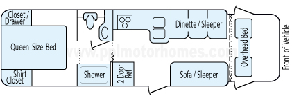 30' 2003 Forest River Sunseeker Floorplan