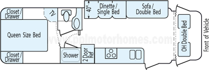 30' 2003 Coachmen Leprechaun w/Slide Floorplan