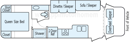 31' 2003 Fleetwood Tioga w/Slide Floorplan