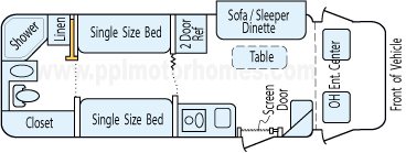 26' 2010 Phoenix USA Phoenix Cruiser w/Slide Floorplan