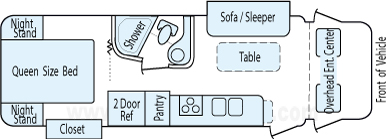 29' 2014 Winnebago Aspect w/2 Slides Floorplan
