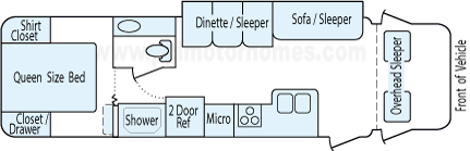 31' 2001 Fleetwood Tioga w/Slide Floorplan