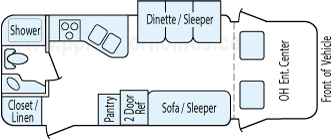 23' 2006 Winnebago Aspect w/Slide Floorplan