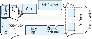 21' 2008 Phoenix Cruiser w/Slide Floorplan