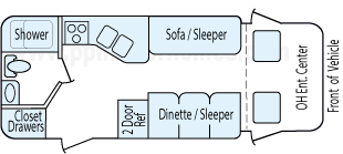 21' 2003 Gulf Stream Bt Cruiser Floorplan