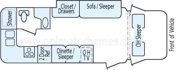 24' 2003 Itasca Spirit w/Slide Floorplan