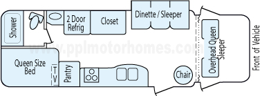 27' 2008 Fleetwood Tioga w/Slide Floorplan
