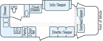 25' 2002 Four Winds 5000 w/Slide Floorplan