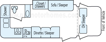 24' 2004 Winnebago Minnie w/Slide Floorplan