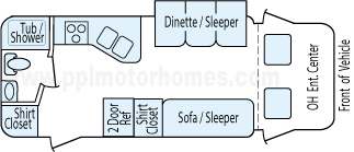 24' 2004 Gulf Stream Counquest B-Touring w/Slide Floorplan