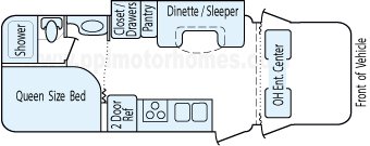 25' 2012 Forest River Prism Diesel w/Slide Floorplan