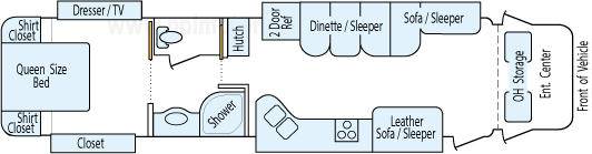 39' 2010 Jayco Embark w/4 Slides Floorplan