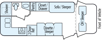 24' 2000 Coachmen Catalina Sport Floorplan