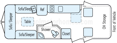 22' 2010 Roadtrek Floorplan