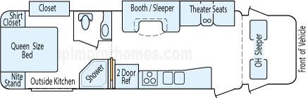 33' 2014 Coachmen Leprechaun w/2 Slides Floorplan