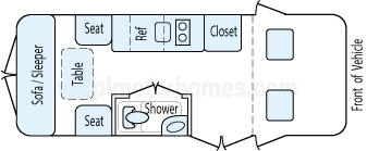 20' 2012 Roadtrek Floorplan