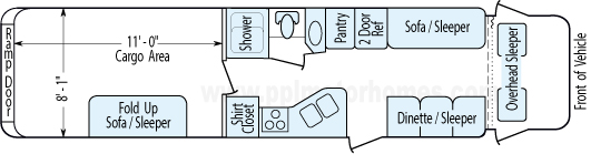 36' 2005 Gulf Stream Endura Max - Toy Hauler Floorplan