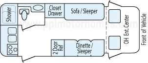 22' 2003 Gulf Stream B Tourng Cruiser Floorplan