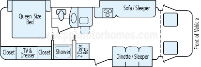 30' 2011 Forest River Lexington w/3 Slides Floorplan