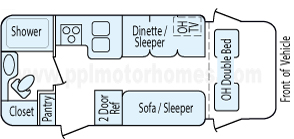 21' 1997 Winnebago Minnie Winnie Floorplan