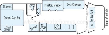 31' 2005 Winnebago Minnie Winnie w/Slide Floorplan