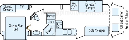32' 2006 Fleetwood Tioga w/2 Slides Floorplan