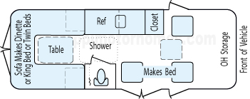 20' 2004 Roadtrek Popular 190 Floorplan