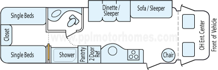 32' 2010 Coachmen Concord w/Slide Floorplan