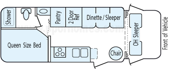 25' 2008 Winnebago Chalet Floorplan