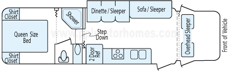 30' 2005 Coachmen Freedom w/Slide Floorplan
