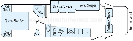 31' 2006 Coachmen Freedom w/Slide Floorplan