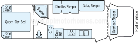 30' 2005 Coachmen Freedom w/Slide Floorplan