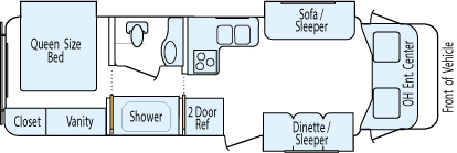30' 2012 Monaco Montclair w/3 Slides Floorplan