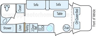 24' 2009 Coachmen Prism Diesel w/Slide Floorplan