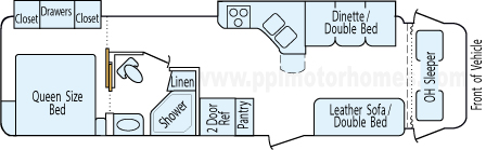 32' 2012 Thor Chateau w/2 Slides Floorplan