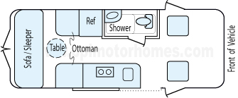 20' 2016 Pleasure-Way Pleasure- Way Diesel Floorplan