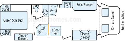32' 2016 Winnebago Aspect w/3 Slides Floorplan