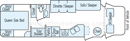 31' 2005 Four Winds Chateau w/Slide Floorplan