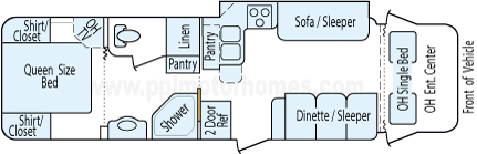31' 2004 Coachmen Santara w/Slide Floorplan