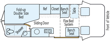 21' 2015 Winnebago Travato Floorplan