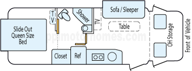 24' 2014 Four Winds Siesta w/2 Slides Floorplan