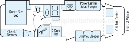 31' 2013 Winnebago Aspect w/3 Slides Floorplan