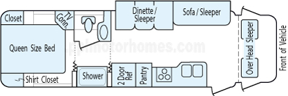 31' 2001 Jayco Designer w/Slide Floorplan