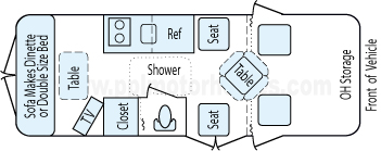 19' 2011 Roadtrek Floorplan