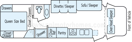 31' 2003 Winnebago Minnie w/Slide Floorplan