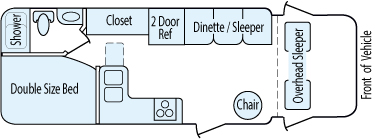 25' 2000 Fleetwood Tioga Arrow Floorplan