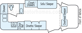 24' 2004 Winnebago Minnie w/Slide Floorplan
