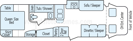 32' 2007 Winnebago Outlook w/Slide Floorplan