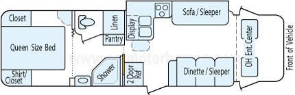 31' 2004 Coachmen Leprechaun w/Slide Floorplan